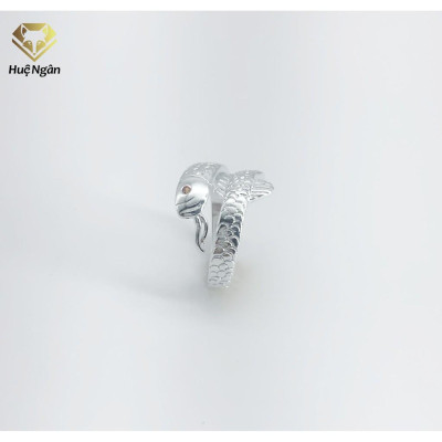 Nhẫn bạc Ý 925 Huệ Ngân -Chú Cá May mắn NMK02