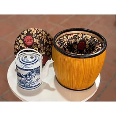 Giỏ ủ Bát Tràng hàng gấm S1