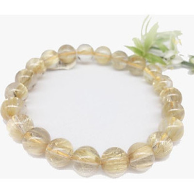 Vòng Tay Unisex Thạch Anh Tóc Vàng (8 Li)