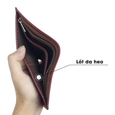 Ví da nam, bóp da nam Bụi Leather V110 - Da bò Pullup cao cấp - Bảo hành 12 tháng