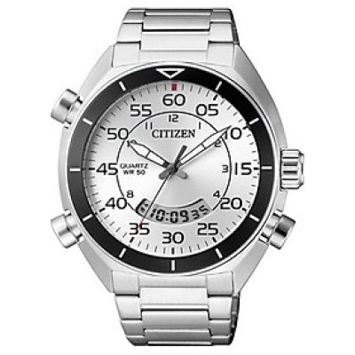 Đồng Hồ Nam Citizen Pin-Quartz Dây Thép Không Gỉ JM5470-58A - Mặt Trắng (44mm)