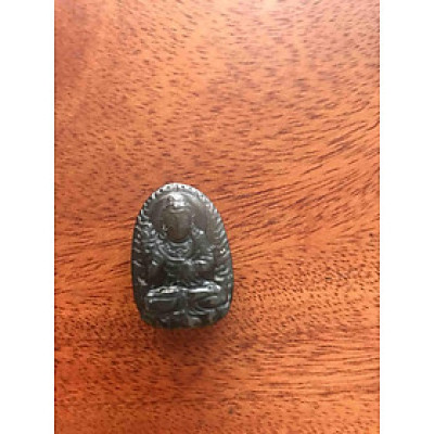 MẶT PHẬT ĐẠI THẾ CHÍ  ĐÁ CASIDON NÂU ĐEN PHỐI VÒNG TAY D28mm N20mm S11mm NAM NỮ TUỔI NGỌ MỆNH THUỶ MỘC