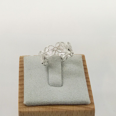 Nhẫn bạc nữ trang sức bạc Ý S925 Bạc xinh Huệ Ngân RR1521