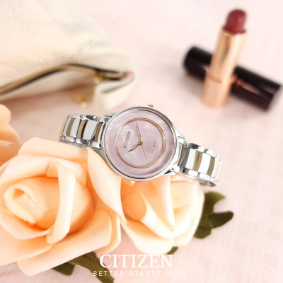 Đồng Hồ Nữ Citizen Dây Thép Không Gỉ EM0384-56D - Mặt Xà Cừ (Sapphire)