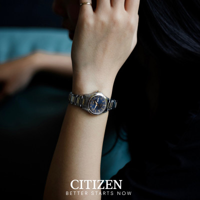 Đồng Hồ Nữ Citizen Dây Thép Không Gỉ EQ0595-55L - Mặt Xanh