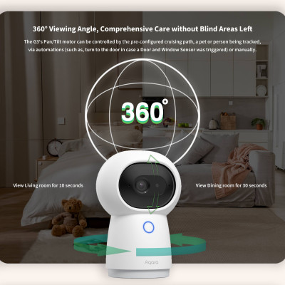 Camera Aqara G3 bản quốc tế, 2K, AI Tracking, hỗ trợ Apple HomeKit, tích hợp Hub Zigbee - Hàng Chính Hãng,