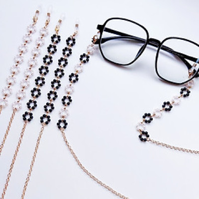 Dây đeo gọng kính mix hoa ngọc trai ấn tượng đẹp độc lạ dây đeo khẩu trang đeo cổ chống thất lạc chống rơi vỡ