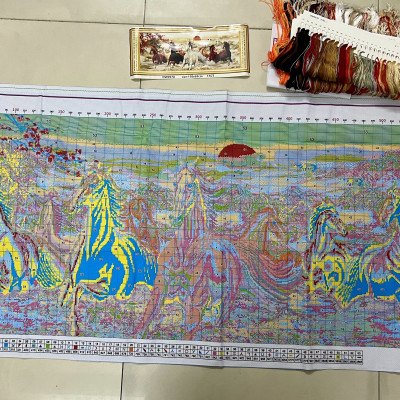 Tranh thêu kín mã đáo thành công dw0570 (150x 70cm)