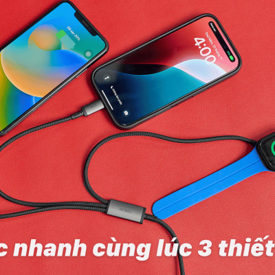 Cáp Sạc Nhanh Wi WU Legend 3in2 100W Wi-C050 - Hàng chính hãng