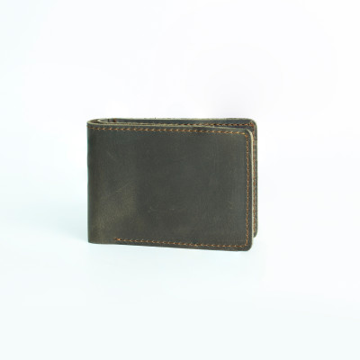 Ví mini nam da bò sáp ngựa điện Crazyhorse V125 cao cấp, bóp đựng thẻ da thật, đường chỉ tinh tế, ví nam nhỏ gọn dáng đứng, fullbox, thương hiệu Bụi leather chuyên đồ da thật