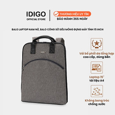 Balo đựng laptop siêu mỏng IDIGO UBP2-4326, ba lô công sở nam nữ thanh lịch