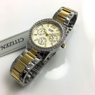 Đồng Hồ Nữ Citizen Đính Đá Swarovski Dây Thép Không Gỉ ED8094-52N - Mặt Xà Cừ