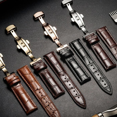 Dây Đồng Hồ Da Bò Khóa Bướm Hộp Đựng Bằng Gỗ Cao Cấp YE-003G