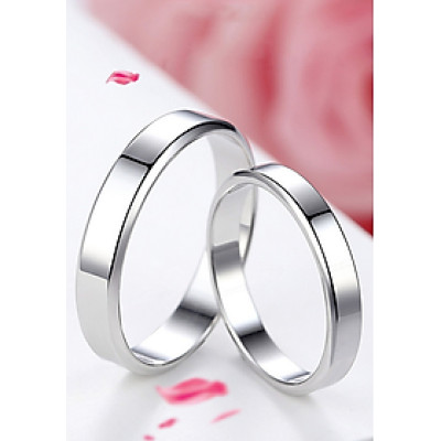 Nhẫn cặp trơn màu bạc NC124 - Size 8