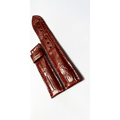 Dây đồng hồ da cá sấu 1 mặt (Nâu đỏ)