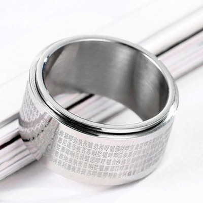 Nhẫn xoay thần chú bát nhã tâm kinh chữ ĐẠI TỪ BI N322 ( loại tốt màu bạc)