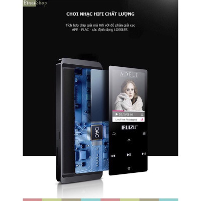 Máy Nghe Nhạc Lossless Bluetooth Ruizu D02  - Hàng Chính Hãng