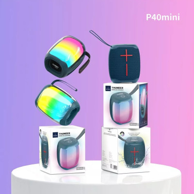 Loa WiWu Thunder P40 Mini Dành Cho Các Thiết Bị Có Bluetooth  Tích Hợp Pin Dung Lượng Cao 1800mAh, IPX6 Không Thấm Nước - Hàng Chính Hãng