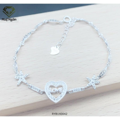 Lắc tay bạc 925 Huệ Ngân - Trái tim sao biển Starfish Heart RYB140042