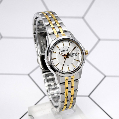 Đồng Hồ Nữ Citizen Dây Thép Không Gỉ EQ0608-55A - Mặt Trắng