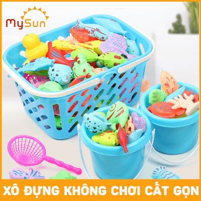 Bộ đồ chơi bể phao cần câu bắt cá nam châm cho bé loại mini - to cỡ lớn MySun