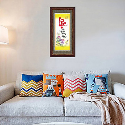 Tranh thư pháp chữ Lộc treo phòng khách TPT-30x60-14