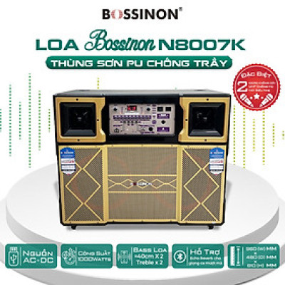 loa kéo tủ hát karaoke bass 40 đôi Bossinon N8007K, Công suất: 1000Watts - Hàng chính Hãng