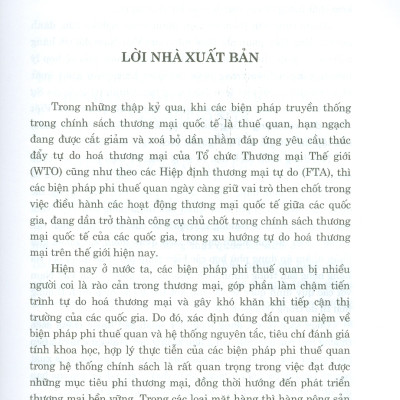 Biện Pháp Phi Thuế Quan Của Việt Nam Đối Với Hàng Nông Sản Nhập Khẩu (Sách chuyên khảo)