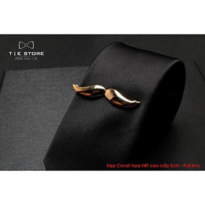 Kẹp cà vạt nam bản nhỏ ( 5cm), Kẹp Cavat hình cặp râu cao cấp - tặng kèm hộp nhỏ