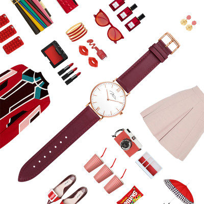 Đồng hồ đeo tay Nữ hiệu JONAS & VERUS X01646-Q3.PPWLR, Máy Pin (Quartz), Kính sappire chống trầy xước, Dây Da Italy