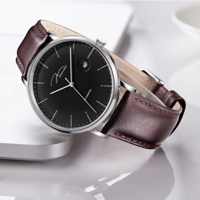 Đồng hồ đeo tay Nam hiệu JONAS & VERUS Y01545-A0.WWBLZ, Máy Cơ (Automatic), Kính mo tráng sapphire hạn chế trầy xước, Dây da Italy