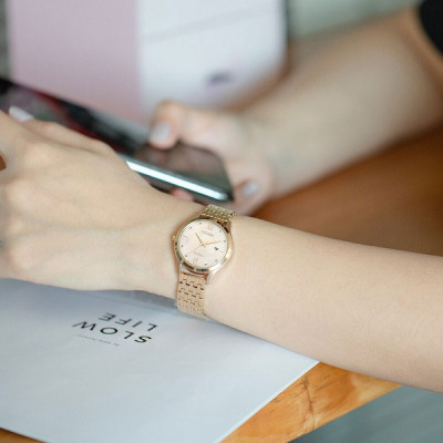 Đồng Hồ Nữ Citizen Dây Thép Không Gỉ EW2533-89X - Mặt Vàng Hồng