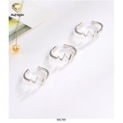 Nhẫn bạc Ý 925 Huệ Ngân - Nhịp tim Free size RR1799