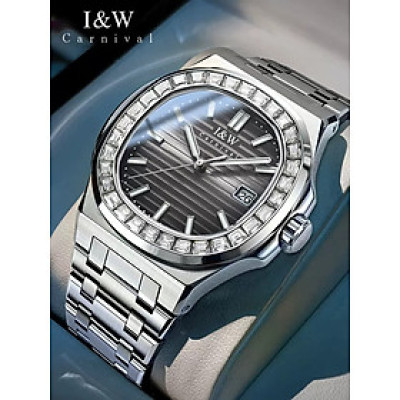 Đồng hồ nam chính hãng IW CARNIVAL IW721G-2 Kính sapphire ,chống xước ,Chống nước 50m ,Bảo hành 24 tháng,Máy cơ (Automatic),dây kim loại thép không gỉ 316L, mặt xanh thiết kế đơn giản dễ đeo 