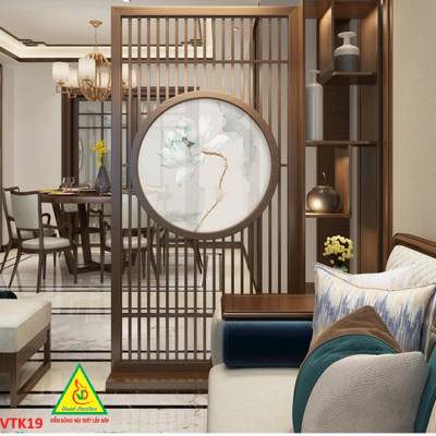 Vách ngăn phòng khách, vách ngăn tủ kệ bằng gỗ 4VTK19 - NỘI THẤT LẮP RÁP VIENDONGADV