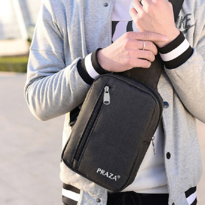Combo Balo Thời Trang Hàn Quốc PRAZA - BL167 (Xám phối Đen) Và Túi Đeo Chéo PRAZA - DC095 (Đen)