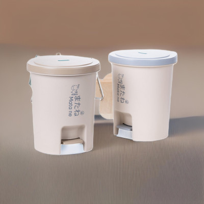 Thùng rác nắp tròn đạp chân thông minh Hokori 6L, Thùng rác Việt Nhật cao cấp ( tặng kèm Sticker)