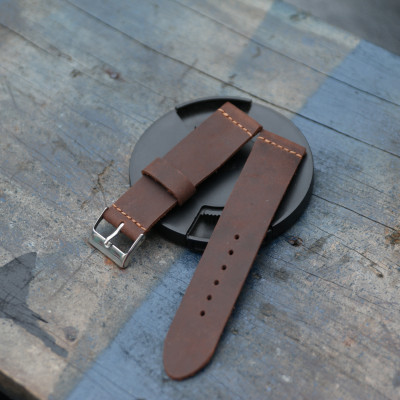 Dây đồng hồ da bò sáp handmade