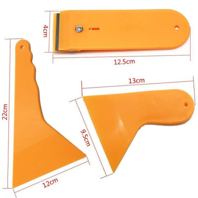 Bộ dụng cụ 7 món dùng dán Tem Decal xe Ô tô Xe Máy - Tặng 1 bộ dán gương hậu