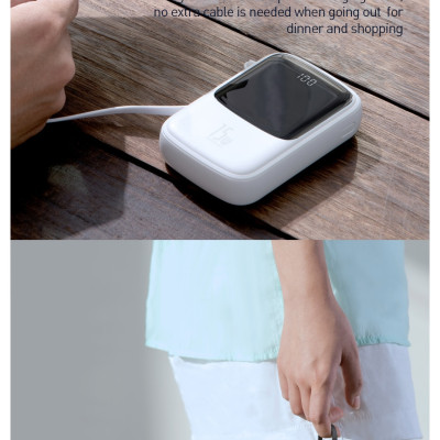 Pin sạc dự phòng BASEUS Qpow Digital Display 3A 10.000MAH kèm cable iPhone - Hàng chính hãng