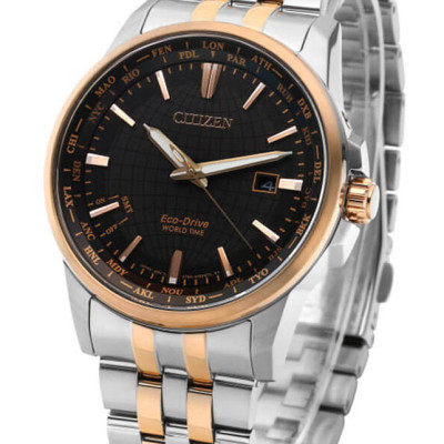 Đồng Hồ Nam Citizen World Time Eco-Drive BX1006-85E (41mm) - Dây Kim Loại - Kính Sapphire - Mặt Đen