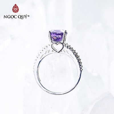  Nhẫn bạc nữ đá thạch anh tím mệnh hỏa. thổ - Ngọc Quý Gemstones
