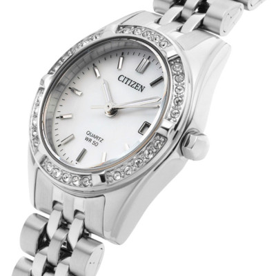 Đồng Hồ Nữ Citizen Pin-Quartz Đính Đá Swarovski Dây Thép Không Gỉ EU6060-55D - Mặt Xà Cừ (26mm)