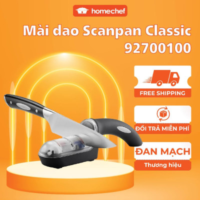 Dụng cụ mài dao 3 bước Scanpan Classic 92700100, đá mài bằng gốm, đế cao su chống trơn trượt