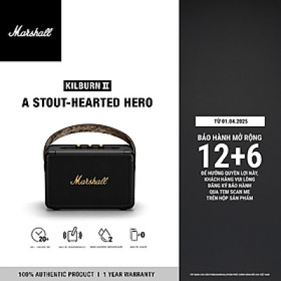 Loa Marshall KILBURN II Di Động - 20 hours battery life - Hàng chính hãng