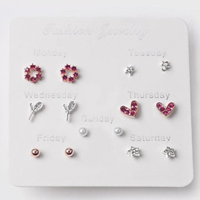 Sét 7 đôi bông tai nhiều kiểu như hình BT183 thời trang Hàn Quốc