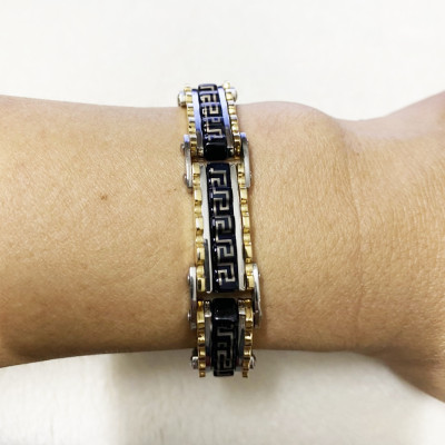 Lắc tay nam titan bảng bự - lắc tay xích nam bảng to - phong cách nam tính sang trọng - Lắc tay nam xích sang trọng