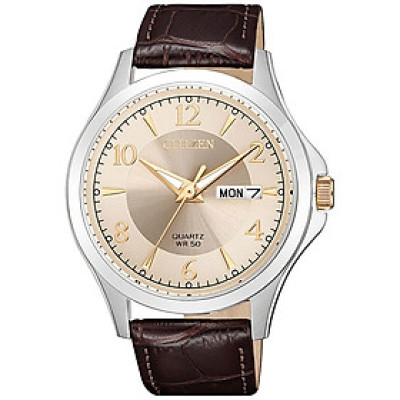 Đồng Hồ Nam Citizen Dây Da BF2009-29X - Mặt Vàng 