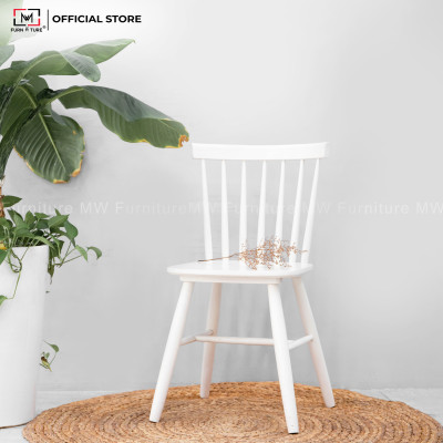 COMBO BÀN VÀ GHẾ LÀM VIỆC HIỆN ĐẠI MẶT TRẮNG MWFURNITURE - COMBO SLIM TABLE + WINDSOR