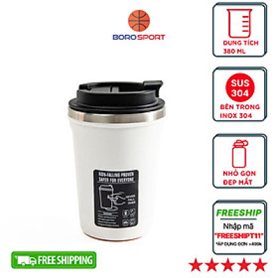 Bình Giữ Nhiệt Trà Cà Phê Chống Đổ Thông Minh Cleacco Chất Liệu Inox 304 Kiểu Dáng Năng Động (380 ml) Boro Sport